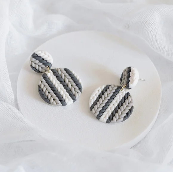 Cozy Knit Earrings - Picture 2 of 7